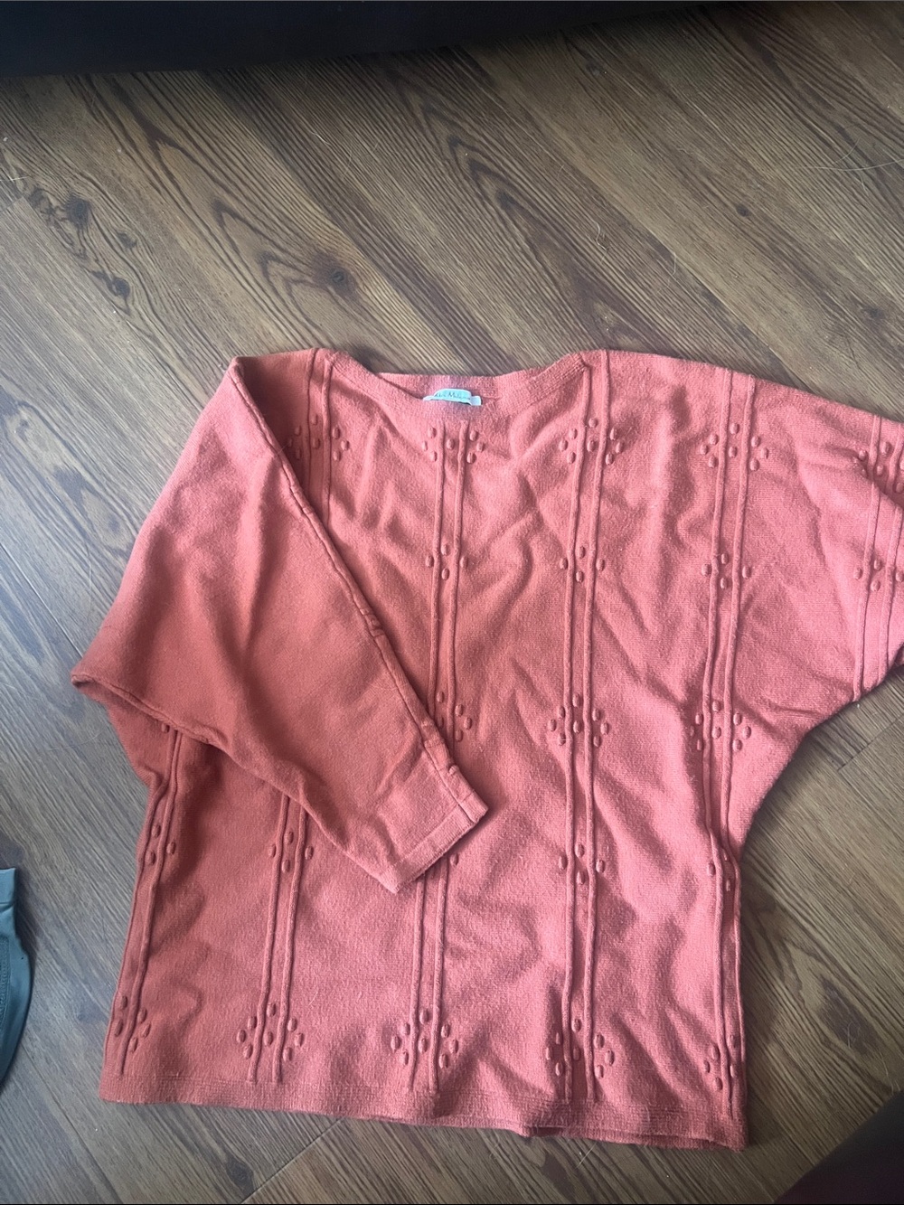 Women's Textured Scoopneck Sweater - Rust
